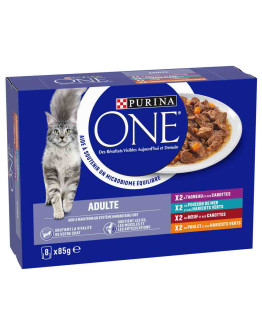 Purina ONE ADULT 8 x 85 g - Mix (4 sorter)