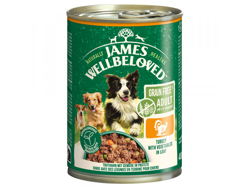 James Wellbeloved Hypoallergenic till specialpris! - 6 x 400 g Adult kalkon i paté