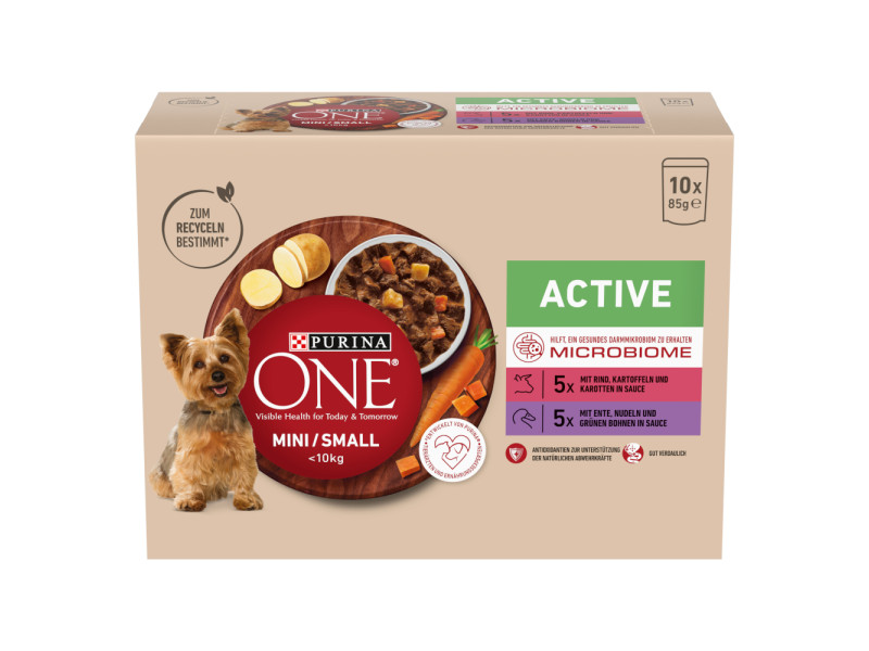 PURINA ONE Mini Active Mixpack med nötkött + anka - Ekonomipack: 20 x 85 g