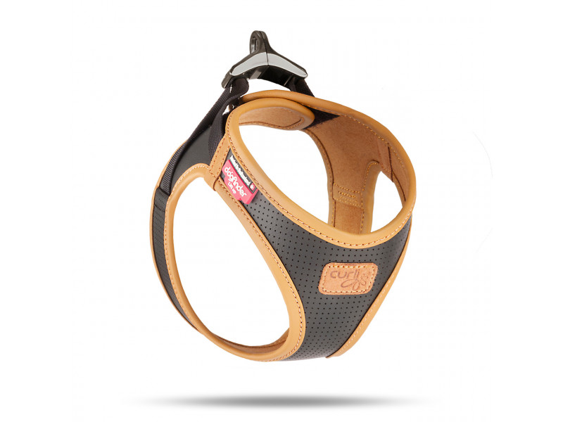 Apple Leather Harness Small Breed Hundsele - Black Apple Leather L