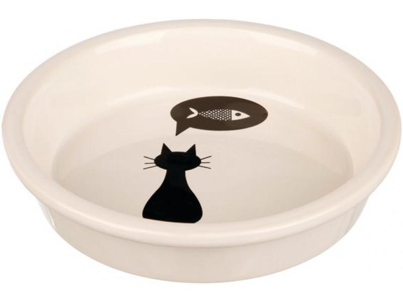 Keramikskål katt vit och svart