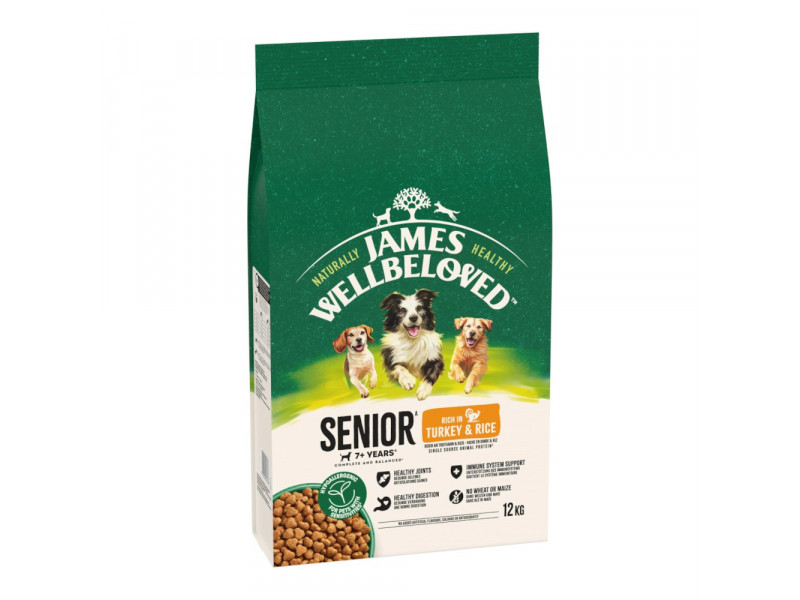 James Wellbeloved Senior Dog Hypoallergenic Turkey & Rice - Ekonomipack: 2 x 12 kg