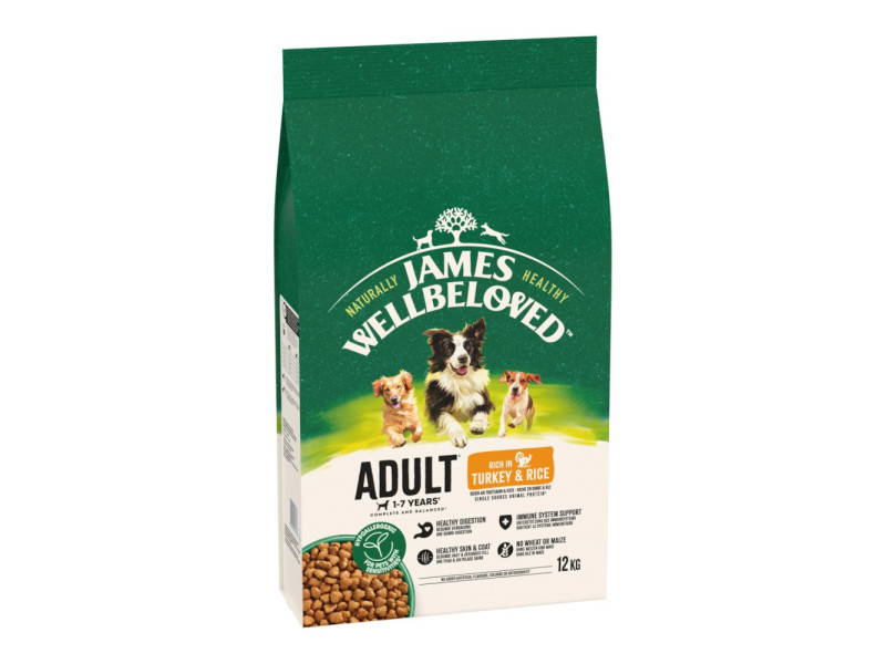 James Wellbeloved Adult Dog Hypoallergenic Turkey & Rice - Ekonomipack: 2 x 12 kg