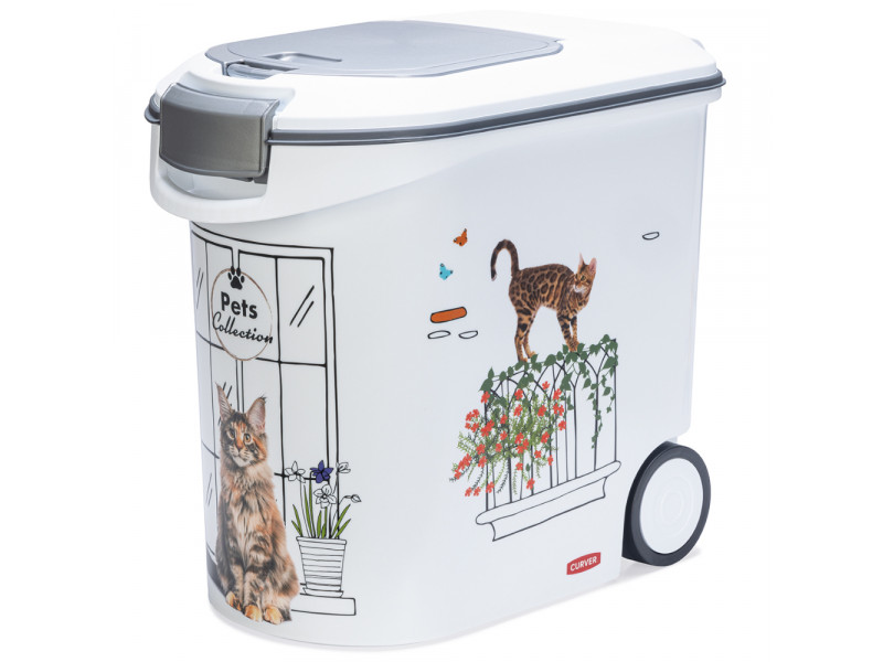Curver torrfoderbehållare för katt - Balkongdesign: upp till  12 kg torrfoder (35 liter)