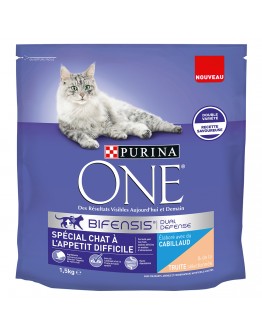 PURINA ONE Special för katter med kräsen aptit torsk, öring för katter - 2 x 1,5 kg