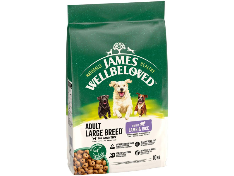 James Wellbeloved Adult Large Breed Dog Hypoallergenic Lamb & Rice - 10 kg