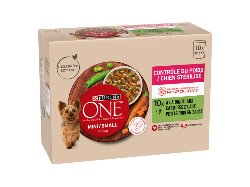 PURINA ONE Mini Adult Weight Control med kalkon - Ekonomipack: 20 x 85 g