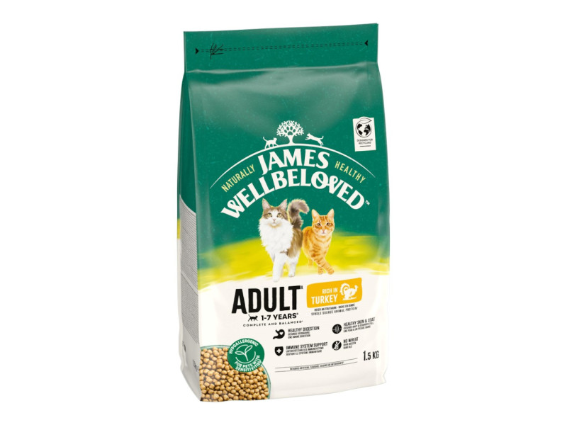 James Wellbeloved Adult Cat Hypoallergenic Turkey & Rice - 1,5 kg