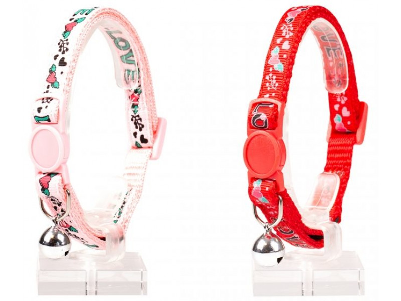 Katthalsband Duvo Love Nylon, Rosa