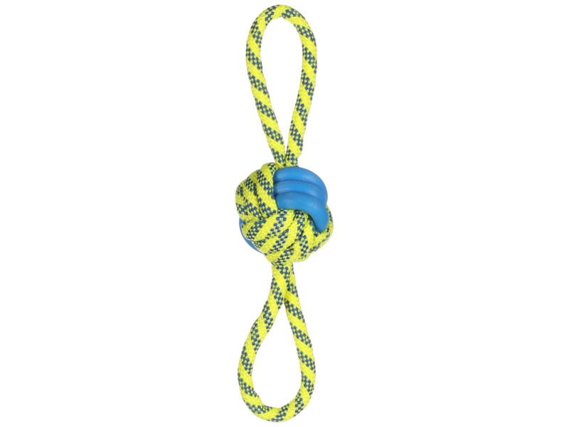 Flamingo hundleksak Tofla dragrep med repboll - Ø 7 x L 30 cm