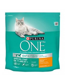 PURINA ONE Katt 11 år och äldre kyckling, fullkorn - 4 x 1,5 kg