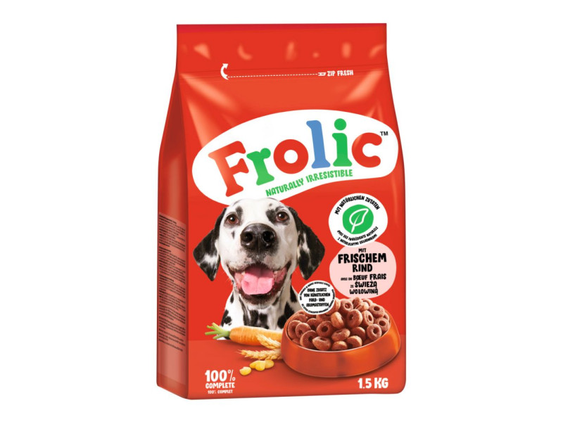 Frolic Complete med nötkött, morötter & spannmål - 6 kg (4 x 1,5 kg)