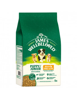 James Wellbeloved Hypoallergenic torrfoder till specialpris! - Junior Turkey  & Rice 12 kg