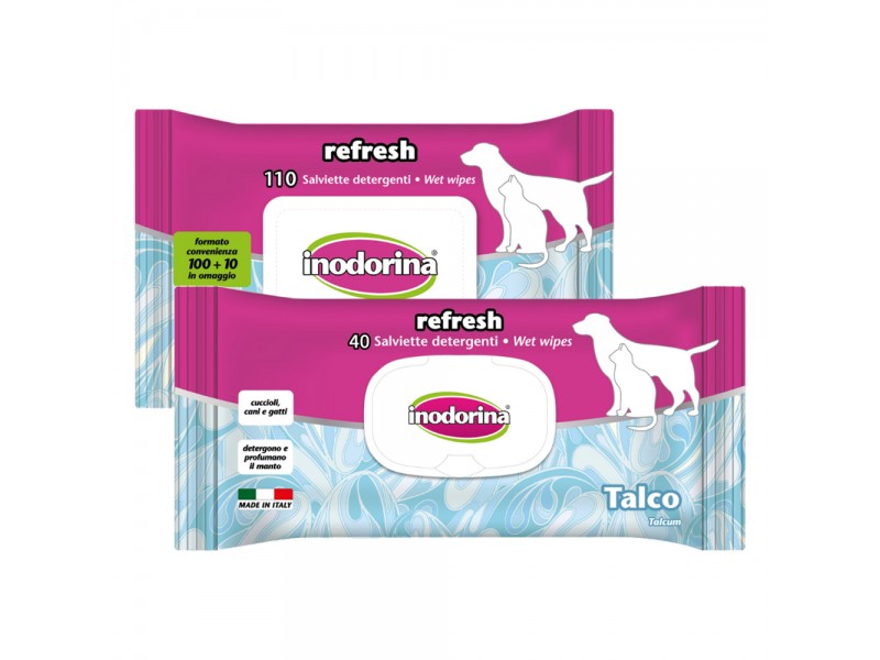 Inodorina talkpuder våtservetter - Sats %: 12 x 40 st