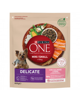 Purina ONE Mini Delicate Lax & ris - 800 g