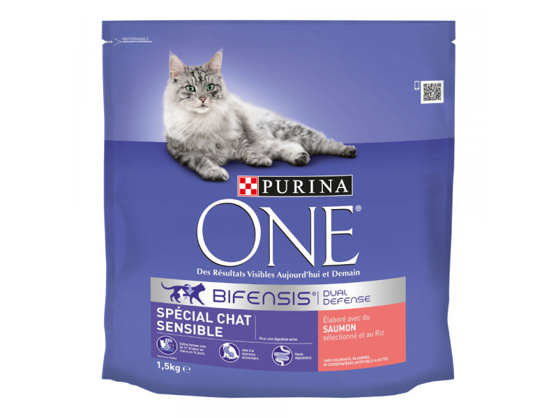 PURINA ONE Sensitive med lax & ris - Ekonomipack: 2 x 1,5 kg