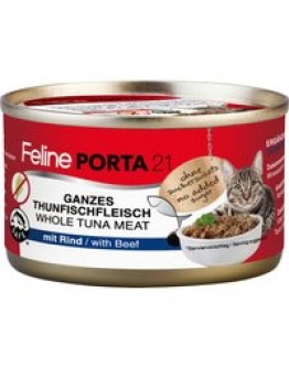 Feline Porta 21 6 x 90 g - Tonfisk med nötkött (spannmålsfritt)