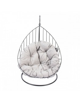 Duvoplus Kattbädd Hammock i Svart Metall med Grå Kudde