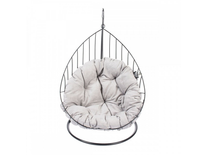 Duvoplus Kattbädd Hammock i Svart Metall med Grå Kudde