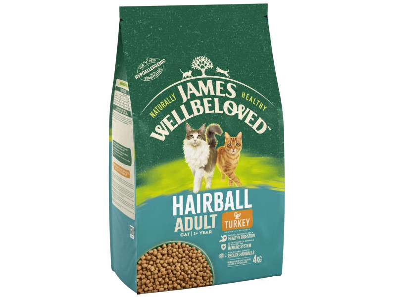 James Wellbeloved Adult Hairball Turkey & Rice - 4 kg