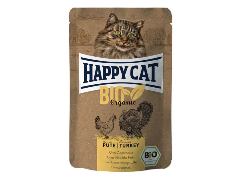 Bio Organic Kyckling & Kalkon, våtfoder katt - 12 st x 85 g