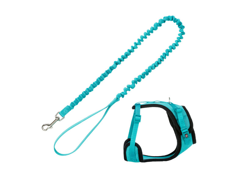 Trixie Mesh Y-sele med elastiskt koppel - Turkos