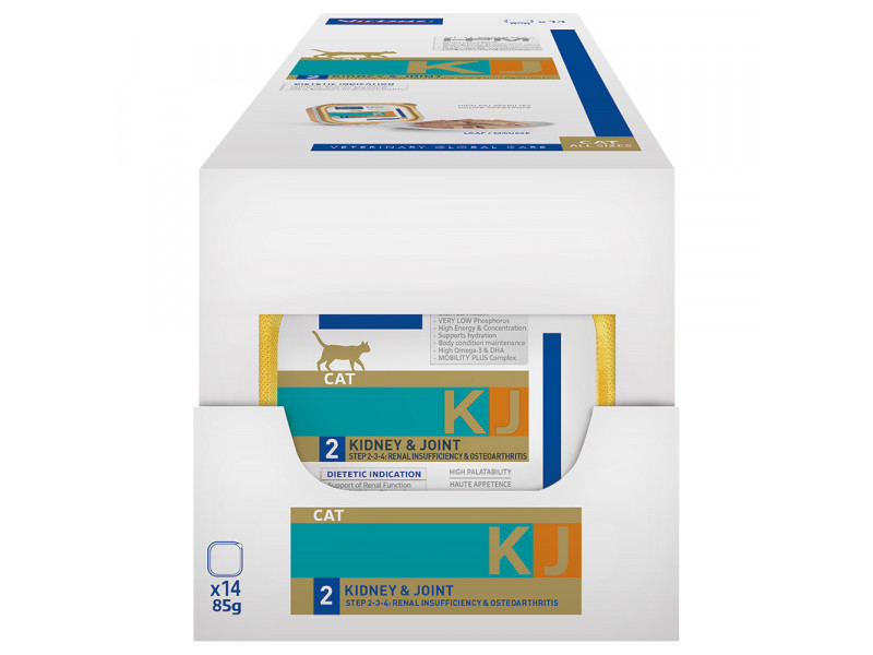 Virbac Veterinary HPM Cat Kidney & Joint KJ2 - 14 x 85 g