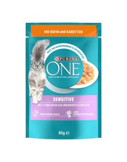 Purina ONE våtfoder för katter till specialpris! - Sensitive kyckling & morötter (26 x 85 g)