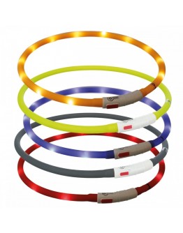 Trixie LED Lysande Hundhalsband med USB 70 cm (Röd)