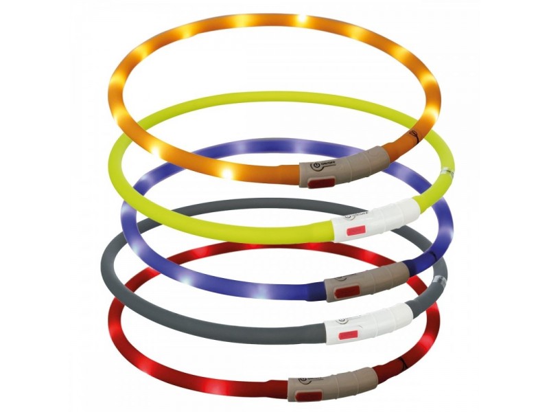 Trixie LED Lysande Hundhalsband med USB 70 cm (Röd)