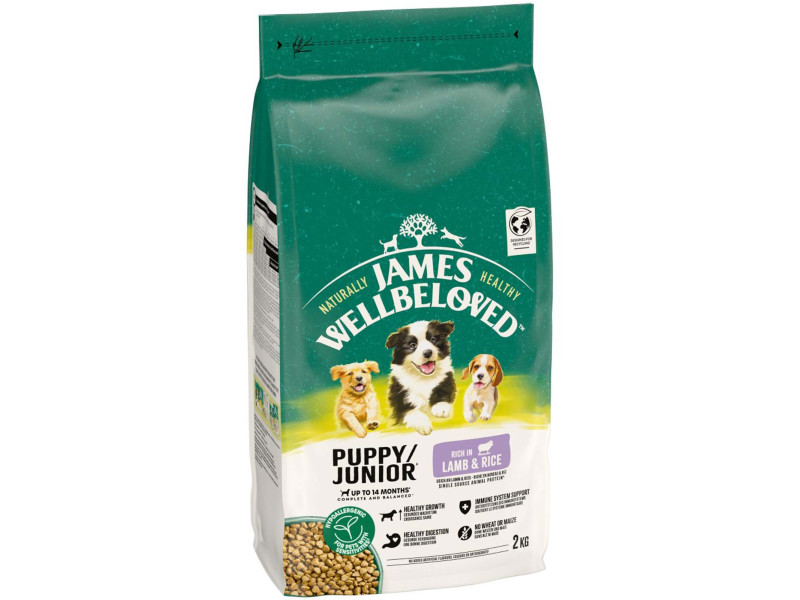 James Wellbeloved Junior Dog Hypoallergenic Lamb & Rice - Ekonomipack: 2 x 2 kg