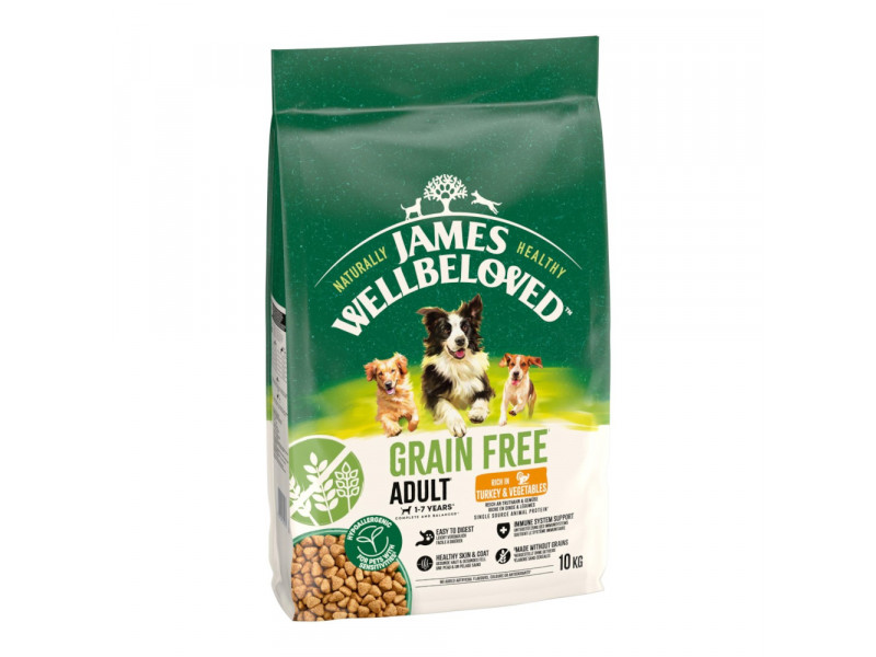 James Wellbeloved Grain Free Adult Dog Hypoallergenic Turkey & Vegetables - 10 kg