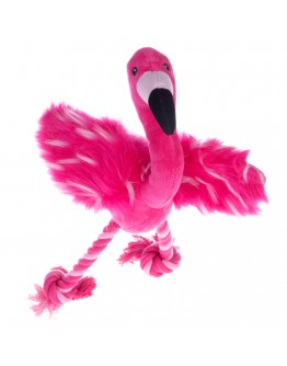 Flamingo med rep hundleksak - 2 st
