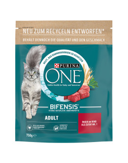 Purina ONE torrfoder katt till sparpris! - Adult Nötkött och fullkorn (750 g)