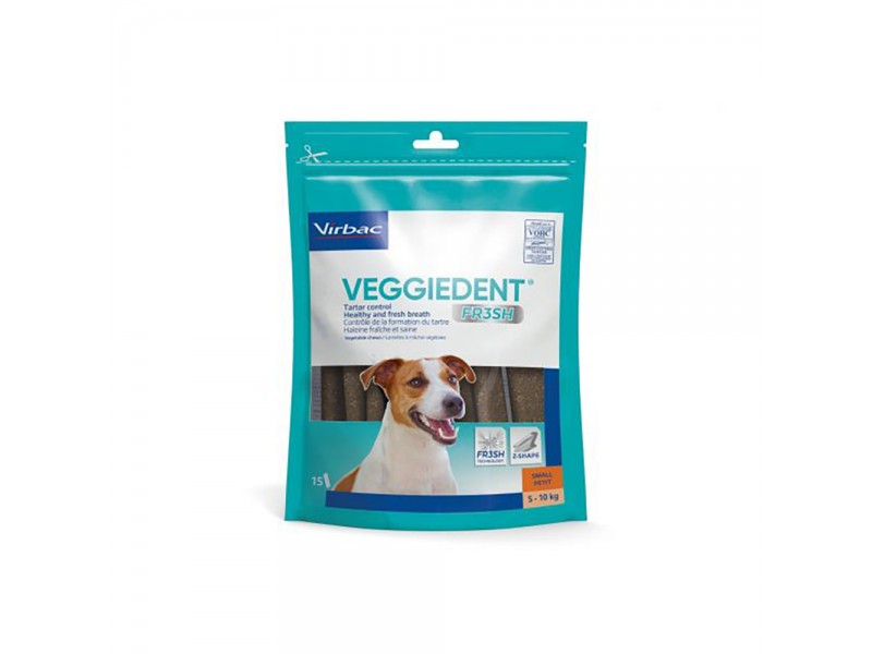 Virbac VEGGIEDENT Fresh för hundar - 15 x 17 g S för små hundar (5-10 kg)