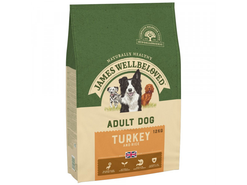 James Wellbeloved Adult Turkey & Rice - Ekonomipack: 2 x 12 kg