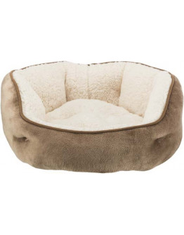 Kattbädd Cosma rund brun/beige