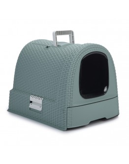 Curver kattlåda med tak Misty Blue (blå)