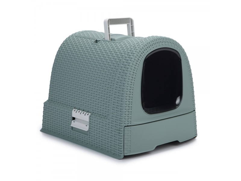 Curver kattlåda med tak Misty Blue (blå)