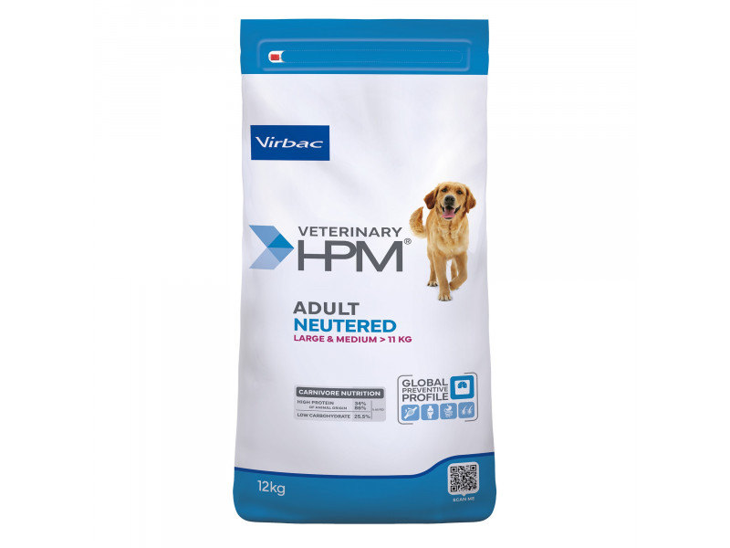 Virbac Veterinary HPM Adult Dog Neutered Large & Medium - Ekonomipack: 2 x 12 kg