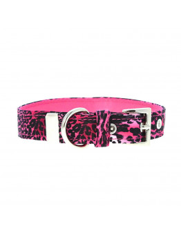 Halsband - Rosa Leopard - L