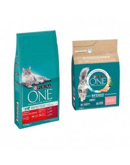 9,75 kg + 2,8 kg på köpet! 12,55 kg PURINA ONE - SterilCat Nötkött (9,75 kg) + Adult lax & fullkorn (2,8 kg)