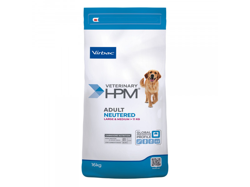 Virbac Veterinary HPM Adult Dog Neutered Large & Medium - 16 kg
