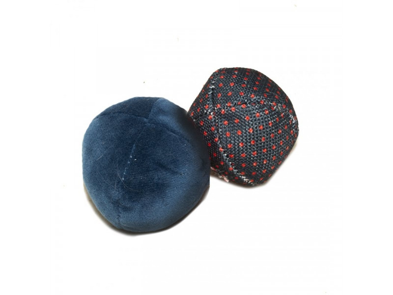 Kattleksaker Plyschboll & Nylonboll Ø6cm Blå 2-pack