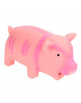 Latexgris hundleksak med originalljud - ca 15 cm, rosa