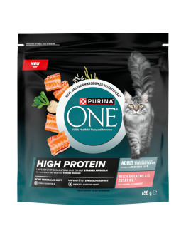 PURINA ONE 2 x 650 g kattfoder till specialpris! - High Protein lax (2 x 650 g)