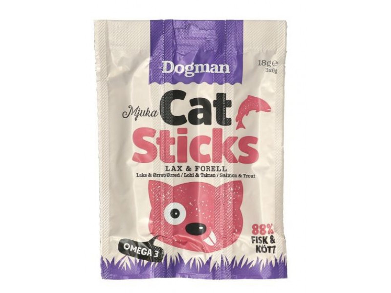 Kattgodis Cat sticks 3-pack lax & forell