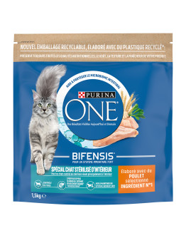 PURINA ONE Indoor Steriliserad Katt Kyckling, fullkorn - 1,5 kg