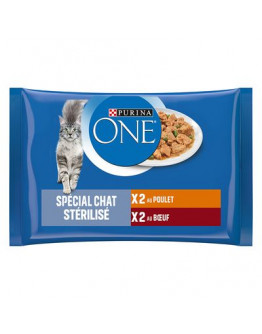 Purina ONE 4 x 85 g - Sterilcat kyckling & nötkött
