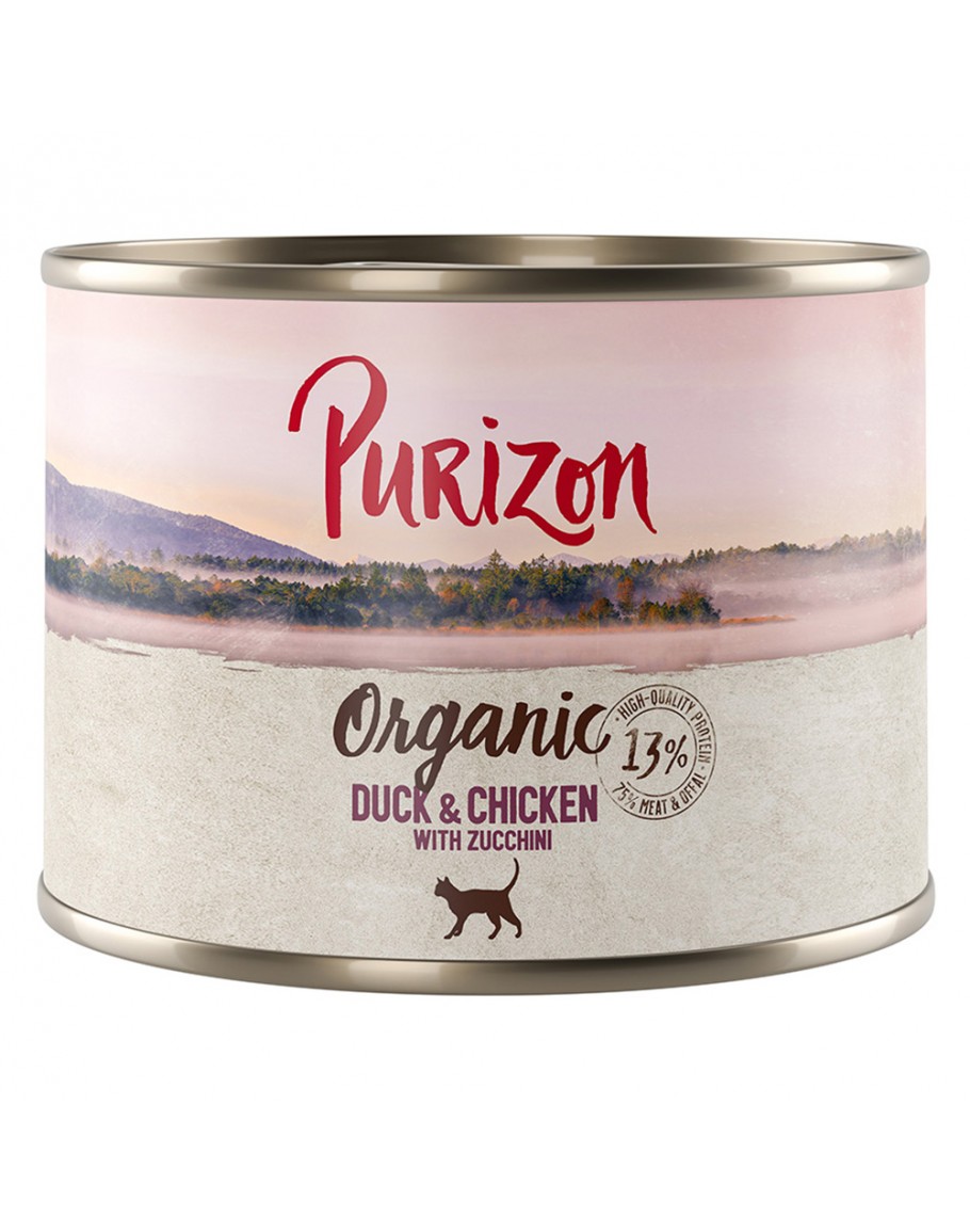 Purizon Organic 6 x 200 g - Duck & Chicken with Zucchini